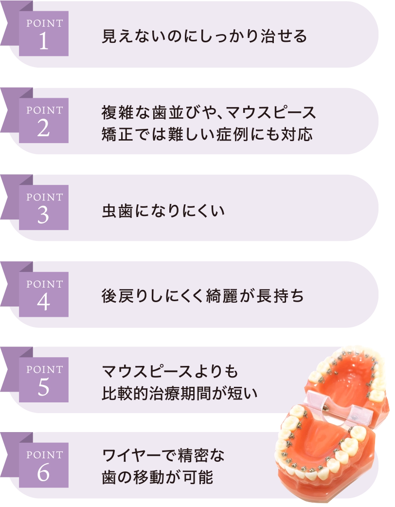 裏側矯正6つのメリット